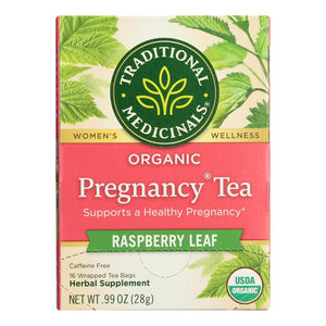 Traditional Medicinals Organic Pregnancy Tea - Caffeine Free - 16 Bags | Nausea Relief & Digestive Support