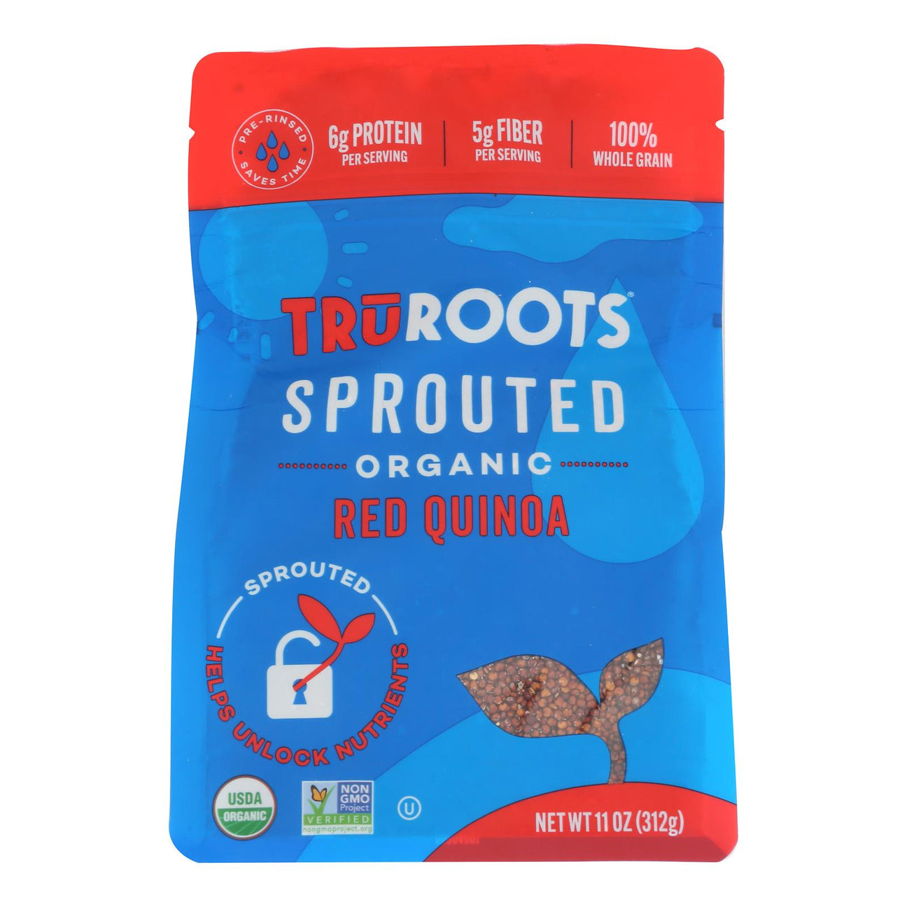 Truroots Organic Sprouted Red Quinoa - 11 oz, 6-Pack