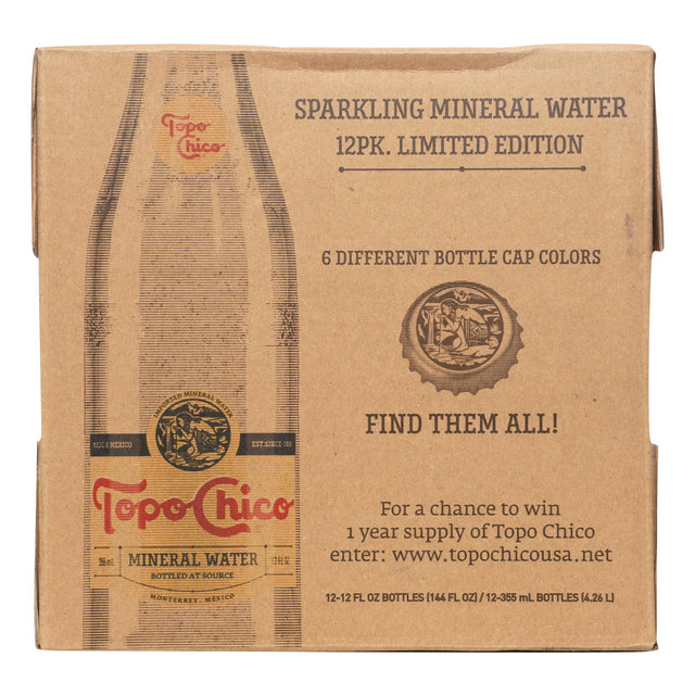 Topo Chico Mineral Water 12 Glass Bottles - Sparkling Water 12 Fl Oz (Pack of 12)