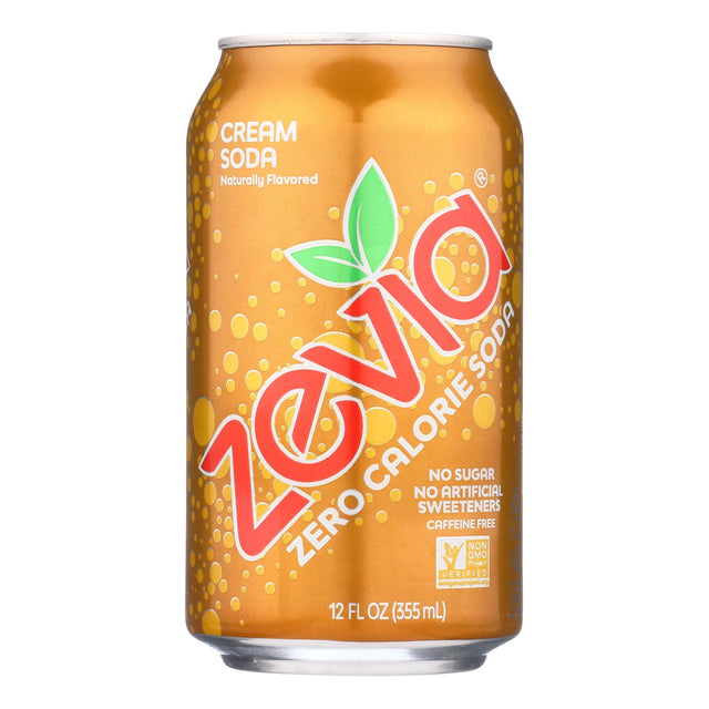 Zevia Soda Cream Soda, 6/12 fl oz (Pack of 4) - Zero Calorie