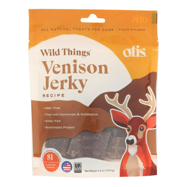 O.t.i.s. Venison Jerky Dog Treats 4oz (6 Pack) | Wild Things, Healthy & Tasty