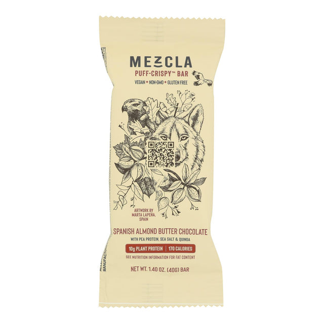 Mezcla Spanish Bar Chocolate - 1.4 Oz - Pack of 12 - Almond Butter Protein Snack