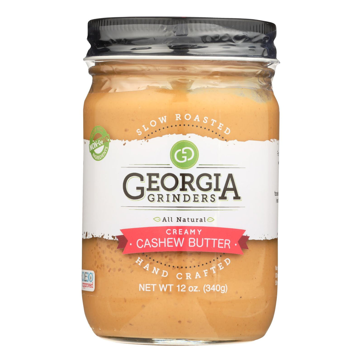 Georgia Grinders Cashew Butter (Pack of 12) 12 oz  - Natural Creamy Spread
