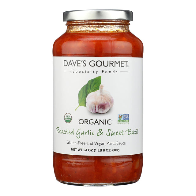 Dave's Gourmet Garlic & Sweet Basil Pasta Sauce - Pack of 6-24 Oz
