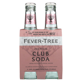 Fever-Tree Spring Soda Water - 6 x 6.8 Fl Oz Glass  - Premium Natural Mixer