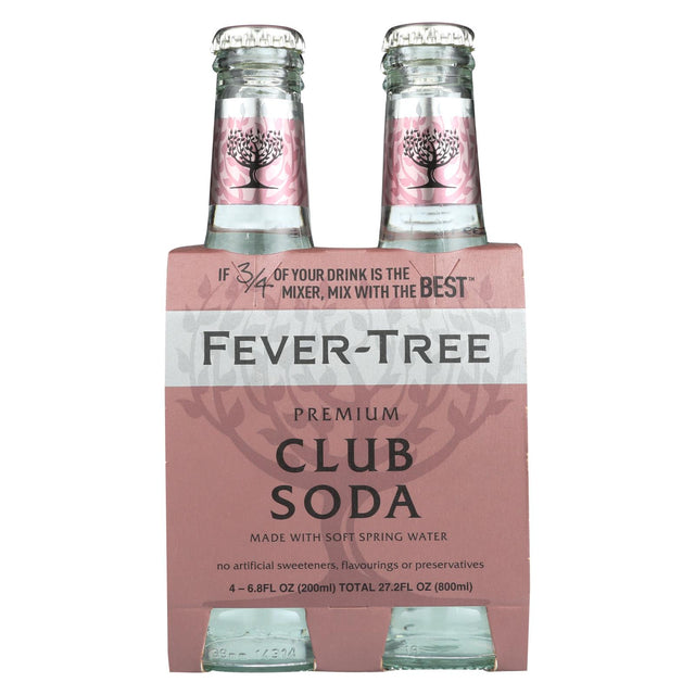 Fever-Tree Spring Soda Water - 6 x 6.8 Fl Oz Glass  - Premium Natural Mixer