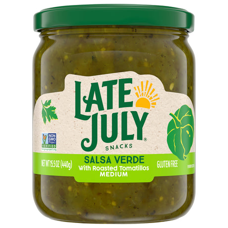 Late July Salsa Verde: Medium Salsa,15.5 Oz - Case of 12 | Late July Snacks