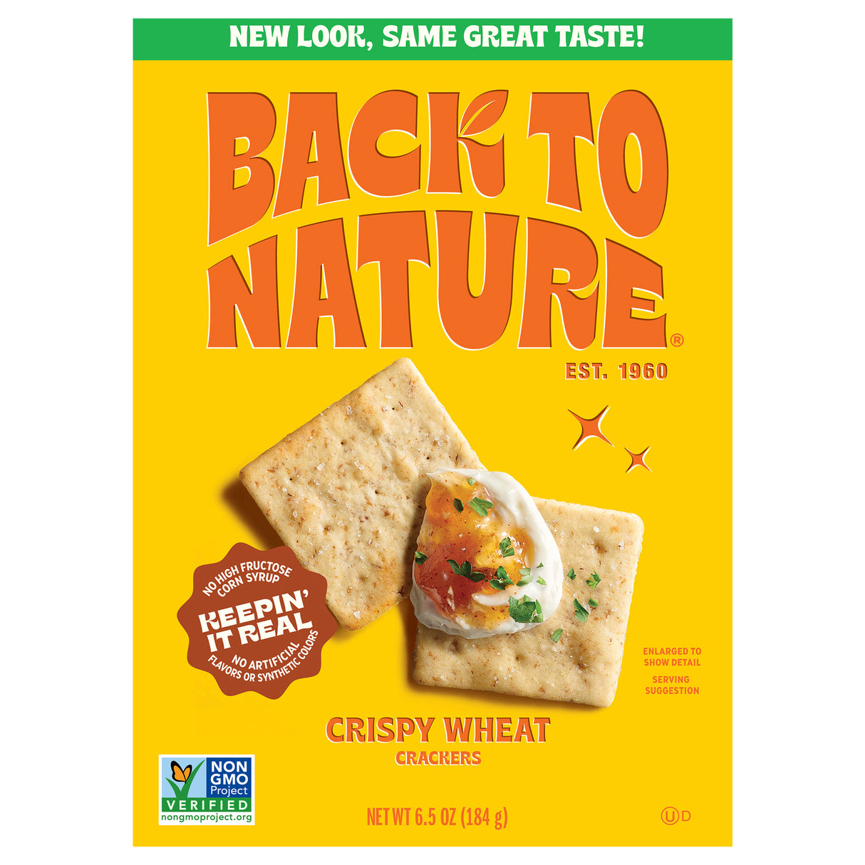 Back to Nature Crispy Wheat Crackers, 6.5 Oz, Pack of 6 - Wholesome Baked Snack Crackers