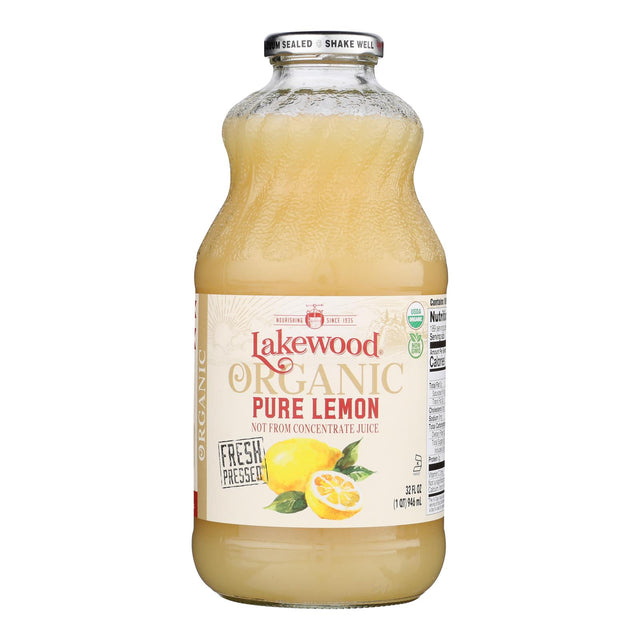Lakewood Organic Pure Lemon Juice - 32 Fl Oz - Pack of 6