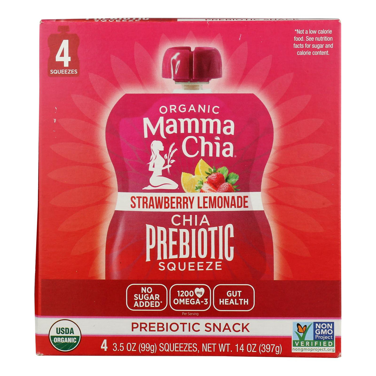 Mamma Chia Squeeze Lemonade: Healthy Snack Pouches | Case of 6 On-The-Go