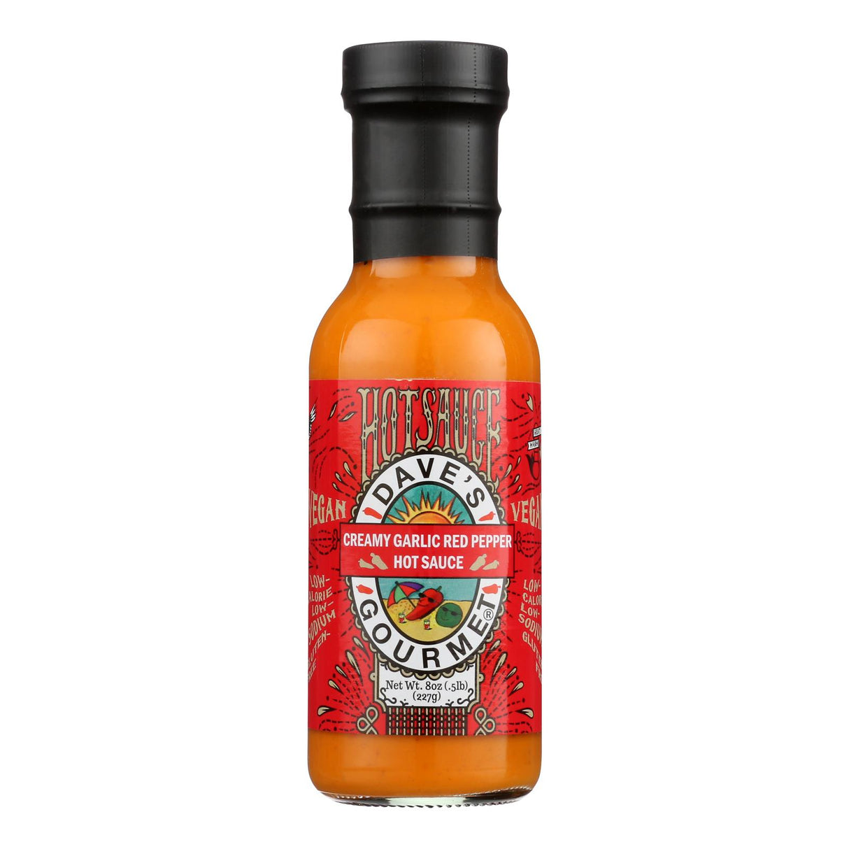 Dave's Gourmet Creamy Garlic Red Pepper Hot Sauce - 8 Fl Oz - Pack of 6