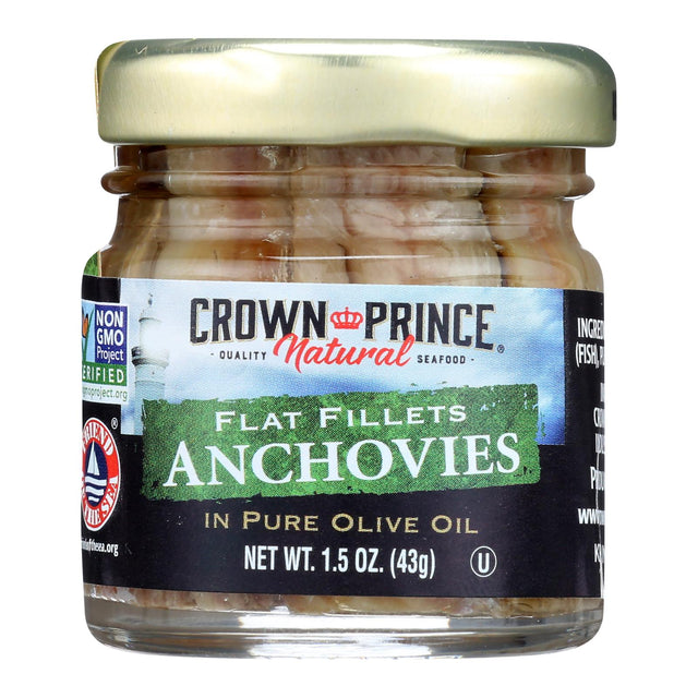 Crown Prince Anchovies Flat Fillets in Olive Oil, 18 x 1.5 oz