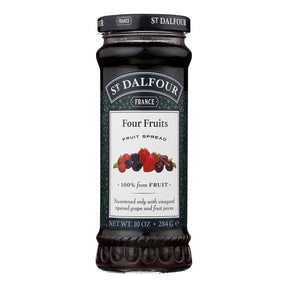 St Dalfour Four Fruits Spread - Deluxe 100% Fruit - 10 Oz - 6 Pack