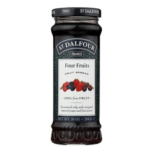 St Dalfour Four Fruits Spread - Deluxe 100% Fruit - 10 Oz - 6 Pack