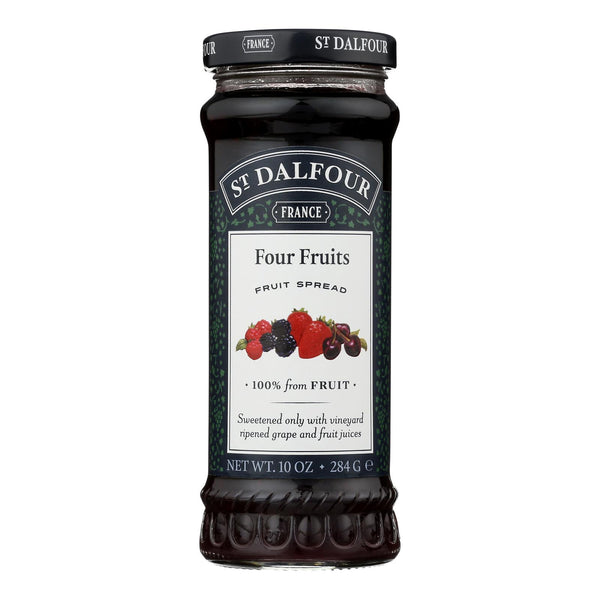 St Dalfour Four Fruits Spread - Deluxe 100% Fruit - 10 Oz - 6 Pack