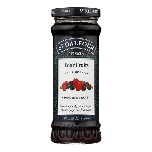 St Dalfour Four Fruits Spread - Deluxe 100% Fruit - 10 Oz - 6 Pack