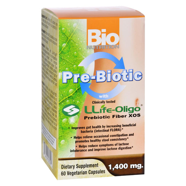 Bio Nutrition Llife-oligo Prebiotic Fiber 1400mg - 60 Vegetarian Capsules - Gut Health Support