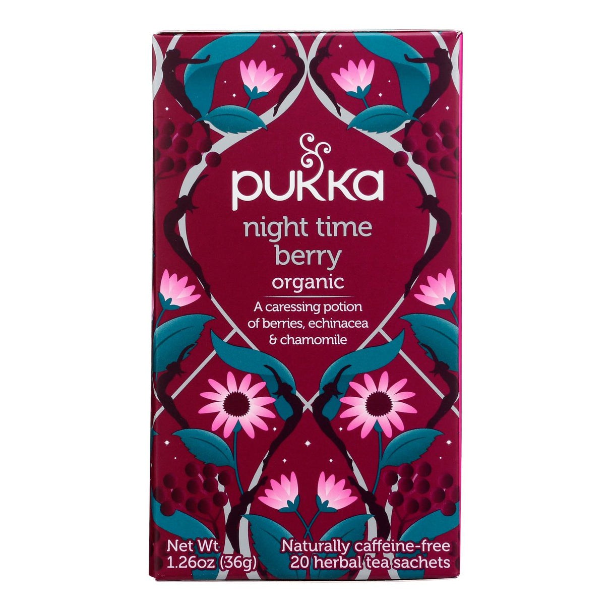 Pukka Night Time Berry Tea - 20 Bags - Calming Herbal Tea for Sleep