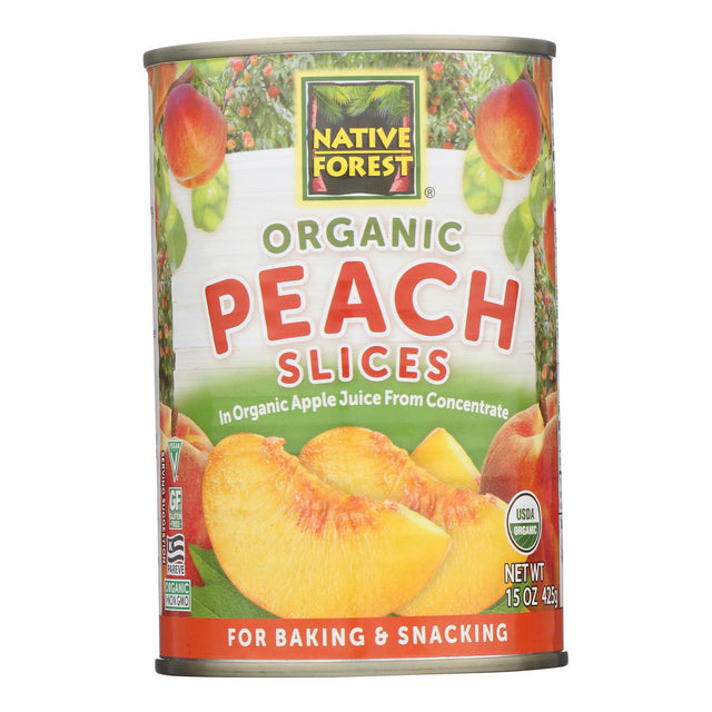 Native Forest Organic Sliced Peaches, Unsweetened, 15 oz Can, Pack of 12
