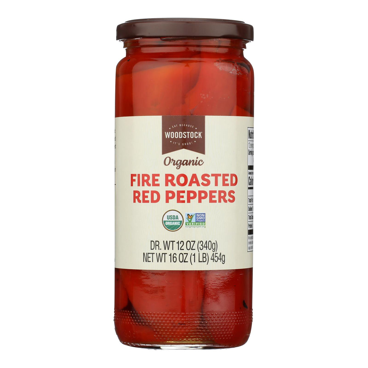 Woodstock Roasted Red Peppers, 12 Jars, Case of 12, Gourmet Sweet Peppers