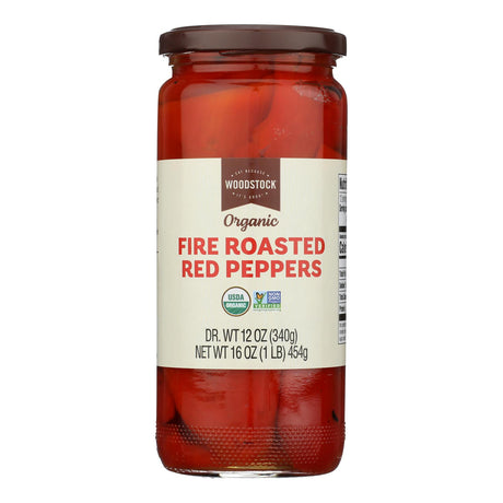 Woodstock Roasted Red Peppers, 12 Jars, Case of 12, Gourmet Sweet Peppers
