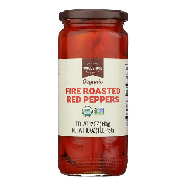 Woodstock Roasted Red Peppers, 12 Jars, Case of 12, Gourmet Sweet Peppers
