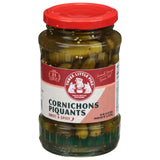 Trois Petits Cochons Pickled Gherkins: Tangy French Cornichons Piquants - 12x12.4 Oz