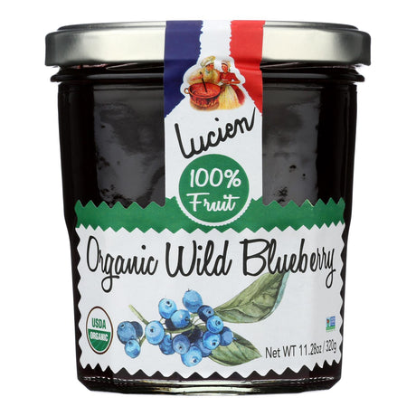 Lucien Georgelin Organic Wild Blueberry Fruit Spread, 6 x 11.28 Oz - All Natural, High Fruit Content