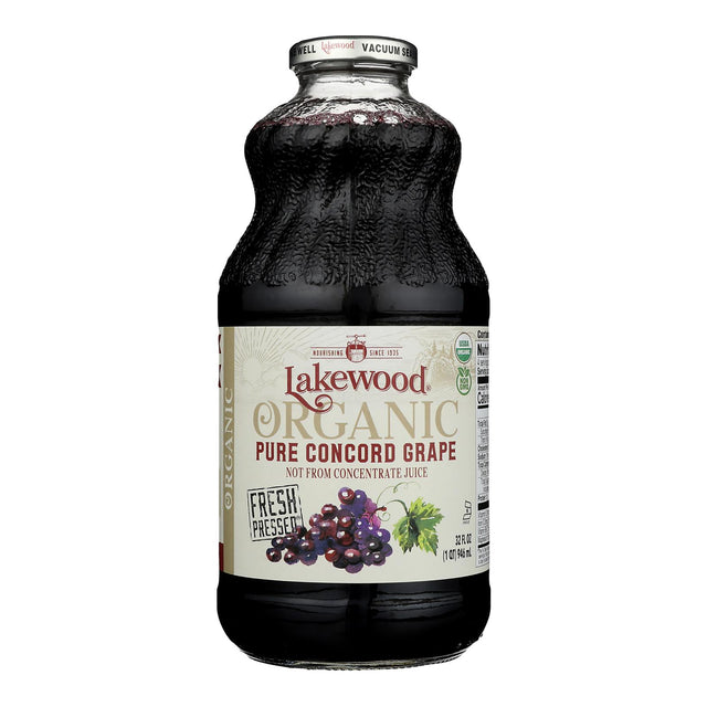 Lakewood Organic Concord Grape Juice, 32 Fl Oz  - Pack of 6