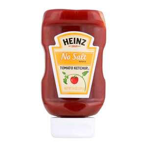 Heinz No Salt Added Ketchup - 6 x 14 oz  - Unsalted Tomato Ketchup