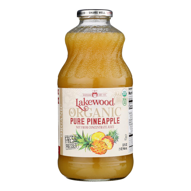 Lakewood Organic Pineapple Juice - 32 Fl Oz - Pack of 6 - Pure & Natural