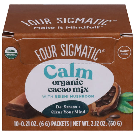 Four Sigmatic Cacao Calm Blend - Organic Hot Chocolate Mix - 10 Count
