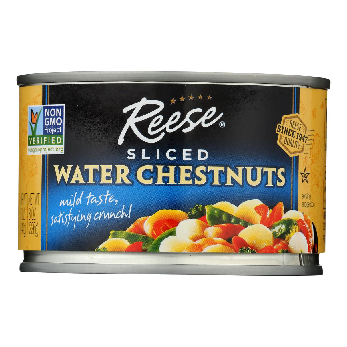 Reese Water Chestnuts Sliced 8 oz 12-Pack: Crisp & Versatile Ingredient
