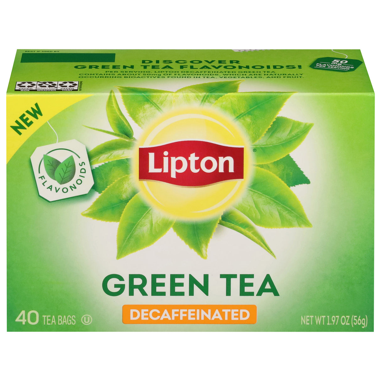 Lipton Decaf Green Tea Bags, 240 Count (Pack of 6)