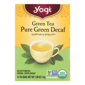 Yogi Green Tea Pure Green Decaf, 16 Tea Bags
