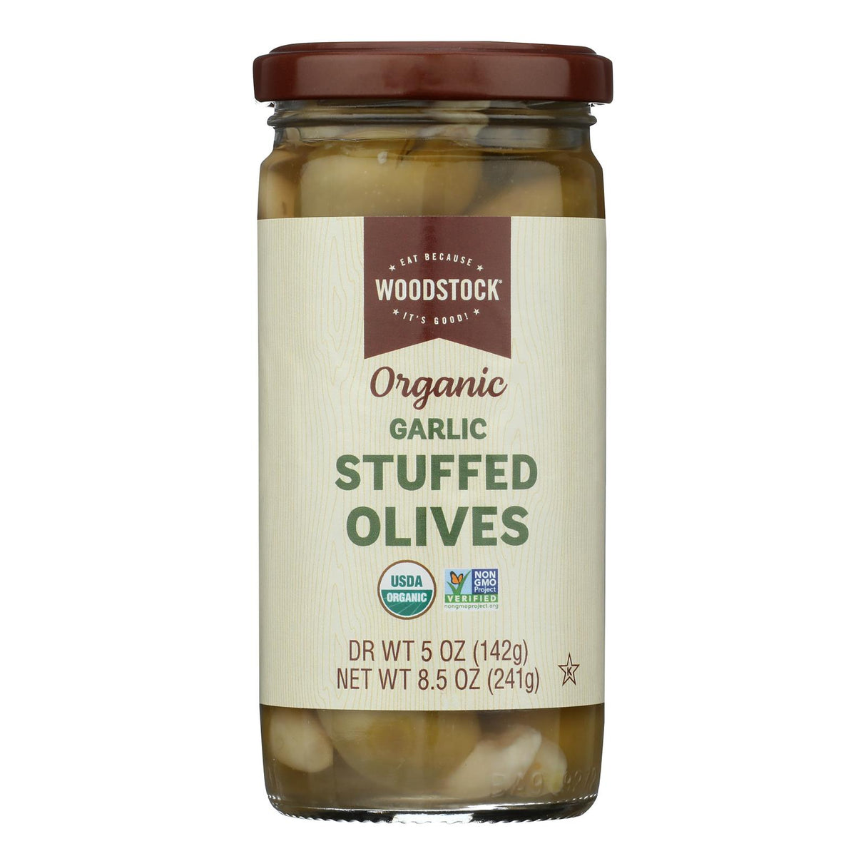 Woodstock Garlic Stuffed Olives, 8.5 oz  (Pack of 12)