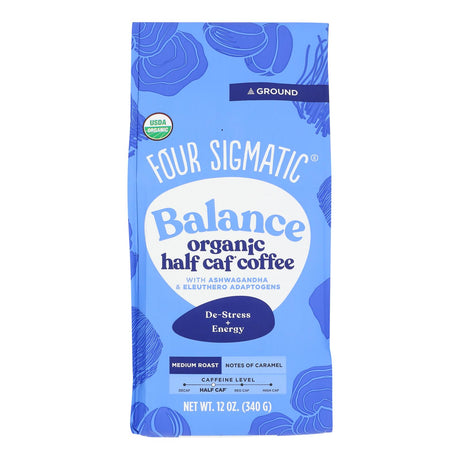 Four Sigmatic Organic Ground Coffee Balance - 8 x 10 oz - Adaptogenic Mushroom Coffee