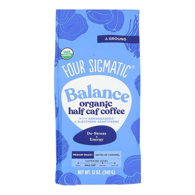 Four Sigmatic Organic Ground Coffee Balance - 8 x 10 oz - Adaptogenic Mushroom Coffee