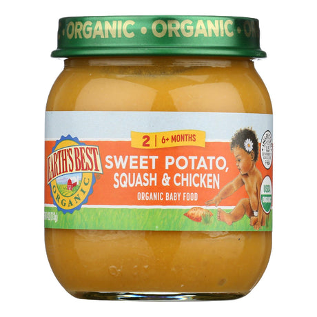 Earth's Best Organic Sweet Potato, Squash & Chicken Baby Food, 4 oz  - 10 Pack