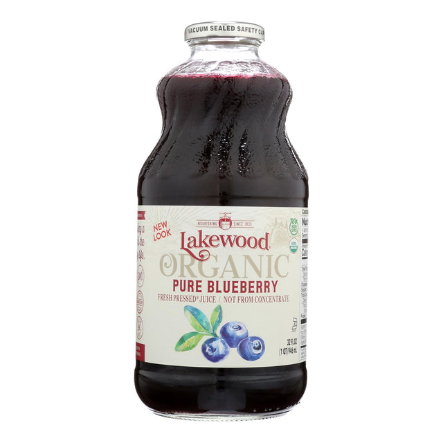Lakewood Blueberry Juice, 32 fl oz (6-Pack) | Pure, Organic & Nutrient-Rich