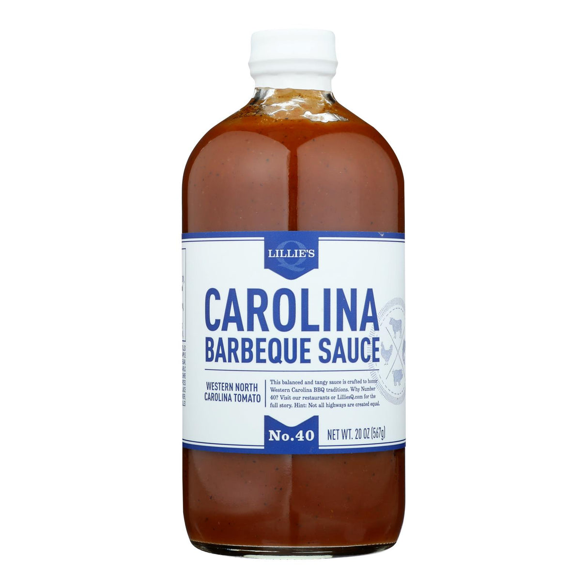 Lillies Q Carolina BBQ Sauce 6 Pack - Tangy Vinegar BBQ Sauce - 20 oz Bottles