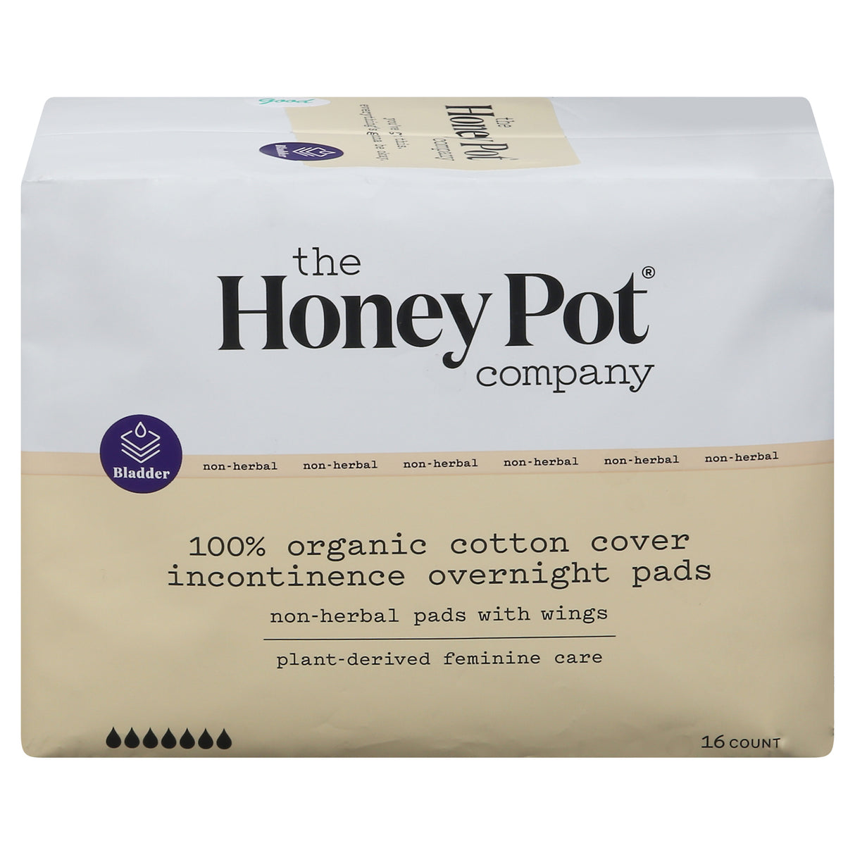 The Honey Pot Overnight Incontinence Pads Non Herbal - 16 Count