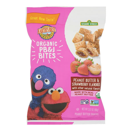 Earth's Best Organic PB&J Bites - Toddler Snacks (2+ Years), Peanut Butter & Strawberry, 3.17 oz (Pack of 6)