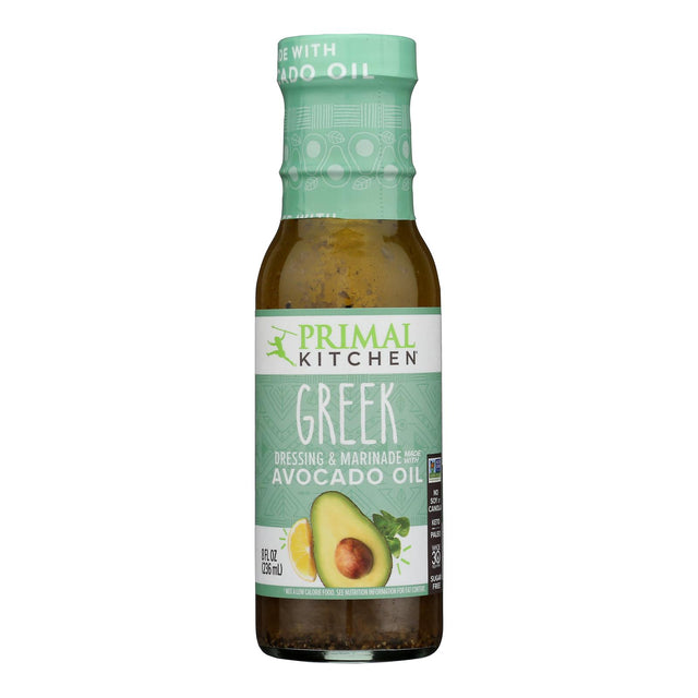 Primal Kitchen Greek Vinaigrette - Avocado & Organic Oil Dressing - 8 oz - 6 Pack