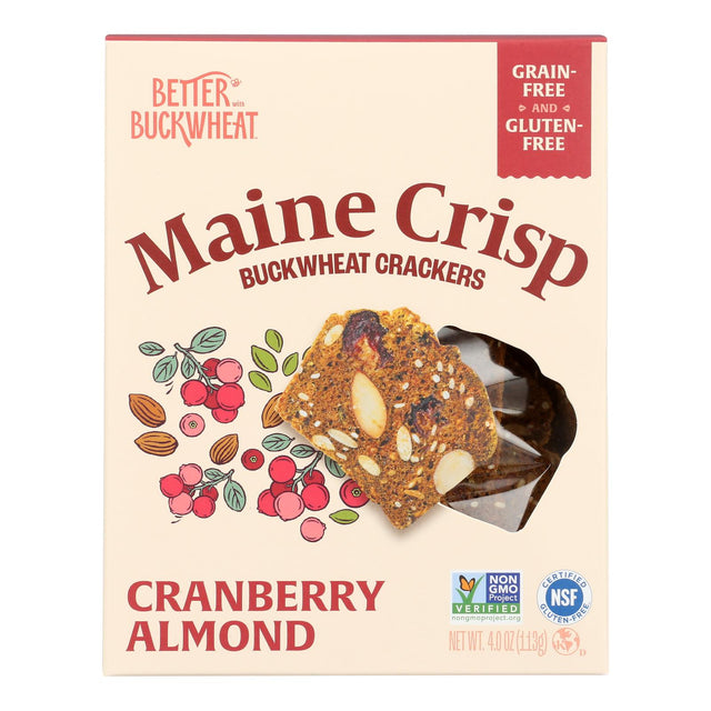 Better With Buckwheat Crisps - Cranberry Almond - 10 x 4 oz - Gluten-Free Snack Crisps