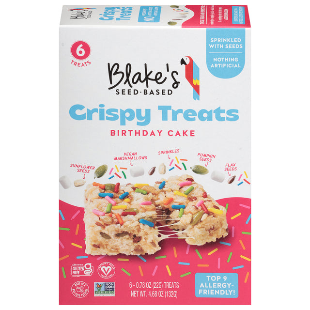 Blake's Seed•based Birthday Cake Crispy Treats: Gluten-Free Snack 6-Pack