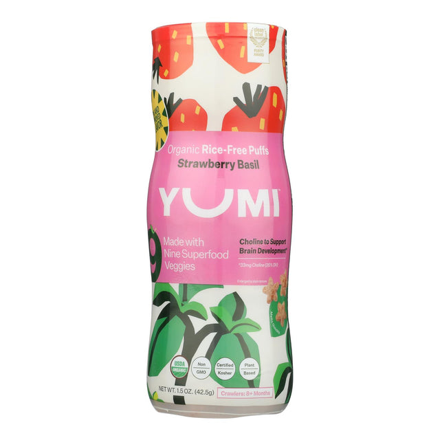 Yumi Puffs: Organic Strawberry Basil Baby Snacks, 1.5 oz Single Pack