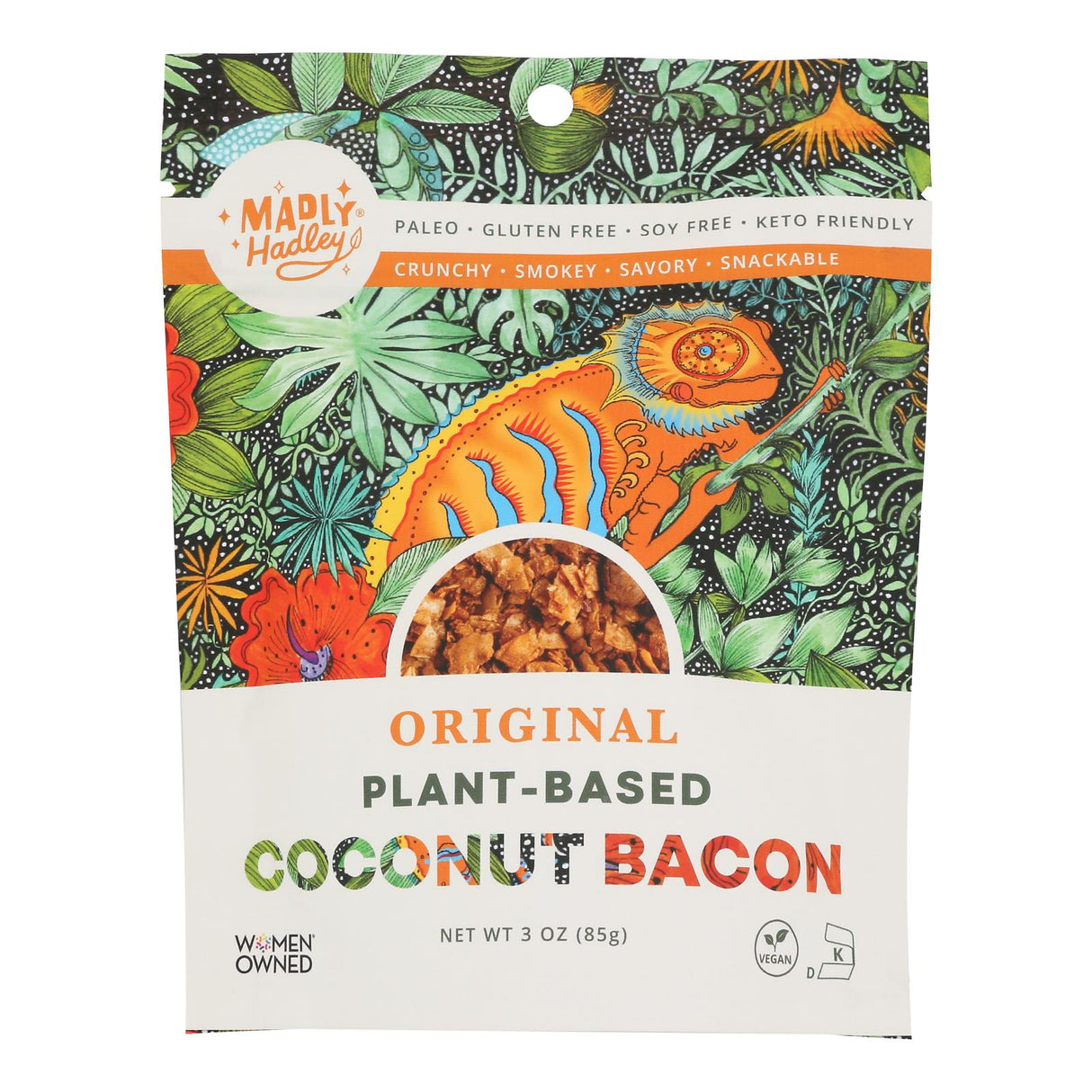 Madly Hadley Coconut Bacon Original - 6 x 3 oz - Vegan, Gluten-Free