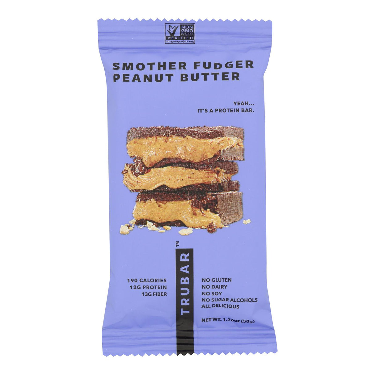 Trubar Fudge Peanut Butter Protein Bars: 12 Count - Best Healthy Snack