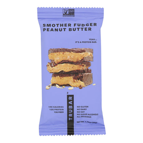 Trubar Fudge Peanut Butter Protein Bars: 12 Count - Best Healthy Snack